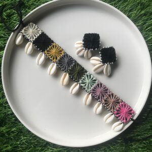 Multi Colour Square Mirror Choker