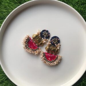Dual Tone Bandhini Prints Loreal Earrings